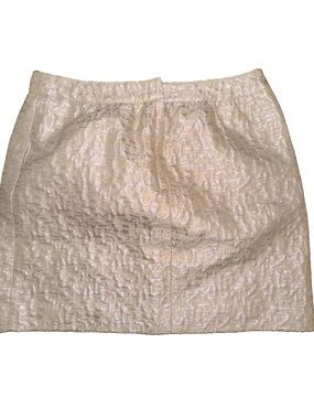 Ann Taylor Cream Textured Mini Skirt